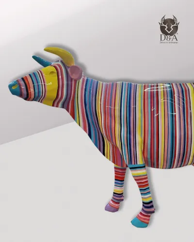 Resin Animals | Life-Size Cow with Fine Stripes