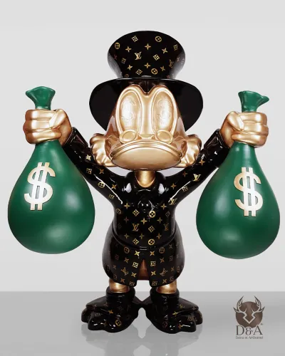 Balthazar Scrooge 2XL con bolsas de dinero - altura 170 cm