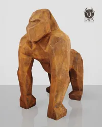 XXL Corten Facettengorilla