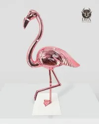 Harzstatue eines eleganten Flamingos, 155 cm hoch