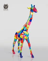 Grande Girafe XL Mosaïque - animaux en résine