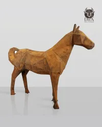 Cheval à facettes corten