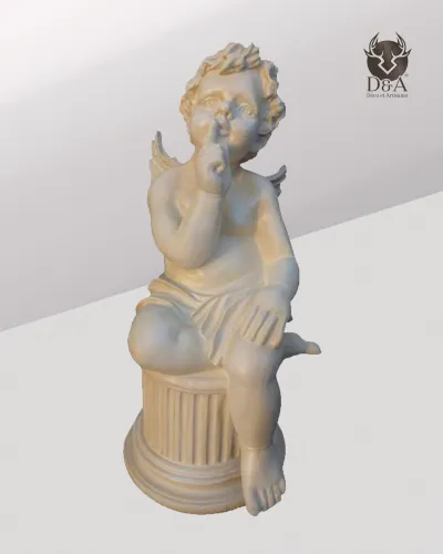 Peinzende zittende engel (Deco)