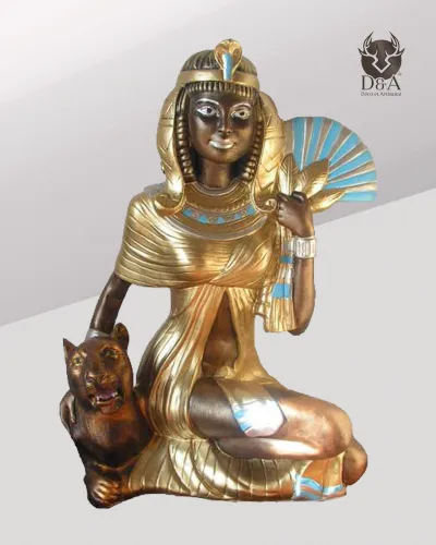 Mulher egípcia com um leque, decoração egípcia