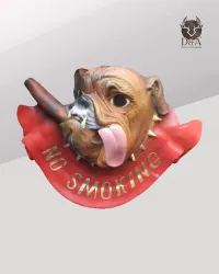 Tiere | Realistische „Rauchen verboten“-Hundestatue aus Kunstharz