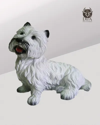 Animais | Estátua realista de West Highland Terrier em resina