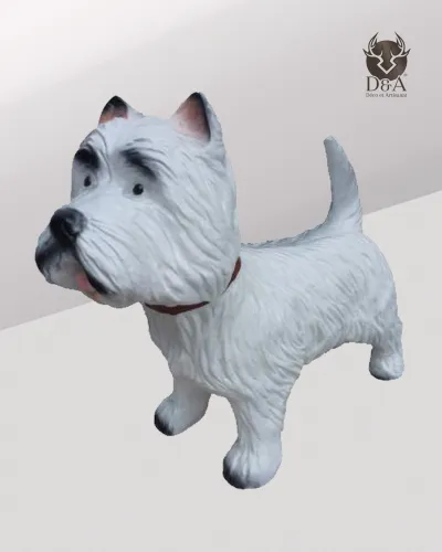 Animais | Estátua realista de West Highland Terrier em resina