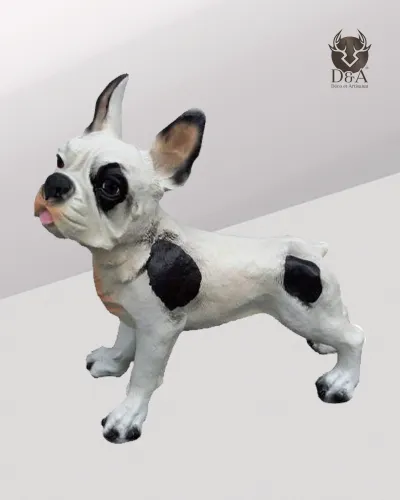 Animali | Statua realistica in resina di un piccolo bulldog francese