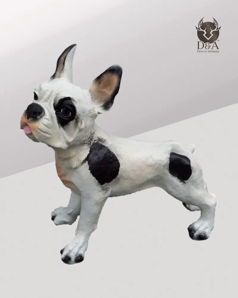 Animales | Estatua realista de resina de un pequeño bulldog francés