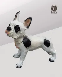 Animais | Estátua realista em resina de um pequeno buldogue francês