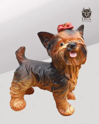 Animales | Estatua realista de Yorkshire Terrier en resina