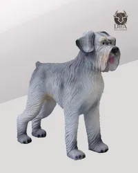 Tiere | Realistische XL-Schnauzer-Statue aus Kunstharz