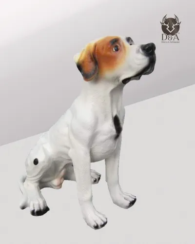 Animals | Realistic Sitting Jack Russell Statue in Resin