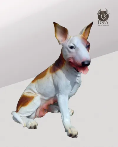 Animales | Estatua realista de pitbull sentado en resina