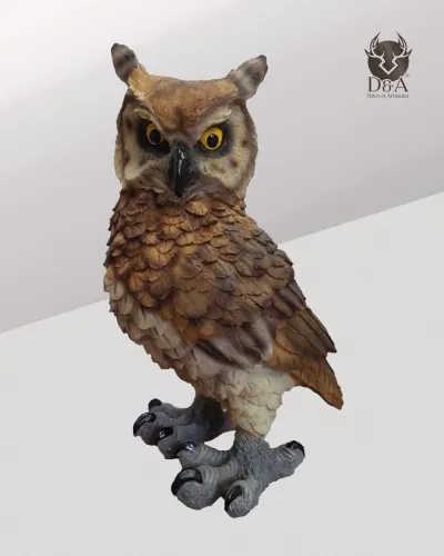 Animali | Statua decorativa in resina raffigurante un gufo realistico