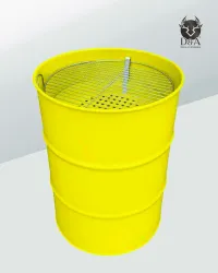 Tambor de churrasco com decoração industrial