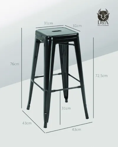 Logoed stool, industrial decor
