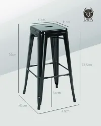 Logoed stool, industrial decor