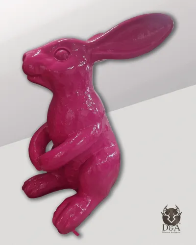 Resin statue of a 240 cm Giant Rabbit to be personalized for your decoration