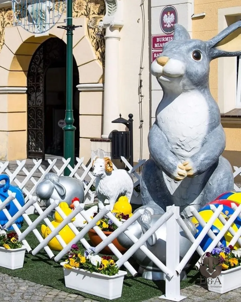 240cm Giant Rabbit Resin Statue, customizable for your decoration