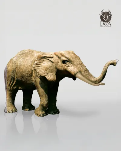 Elefante 3XL con testa eretta - Animale in resina realistico