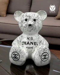 Ourson assis Chanel Marbré
