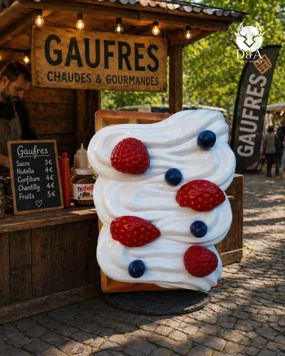 Wafel met XL slagroom