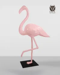 Estatua gigante de resina de un flamenco rosa 2XL – 210 cm de altura