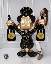 Scrooge McDuck in a Vuitton suit with champagne - height 170 cm