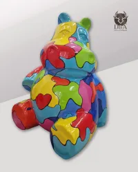 Hippopotame assis L MULTICOLORE 2