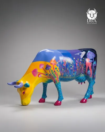 Vaca artística em tamanho real - Paisagem Noturna