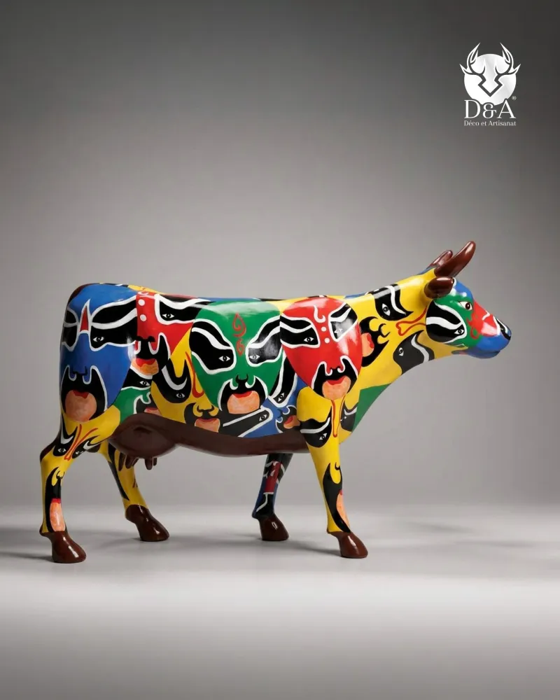 Levensgrote artistieke koe, straatkunstmotief