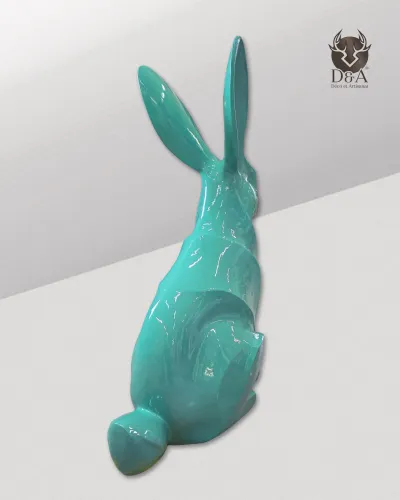 Designer rabbit in resin – Modern geometric origami-style sculpture