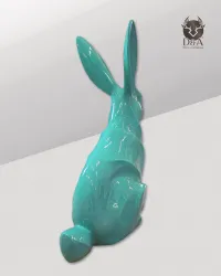 Conejo de diseño en resina: escultura geométrica moderna estilo origami.