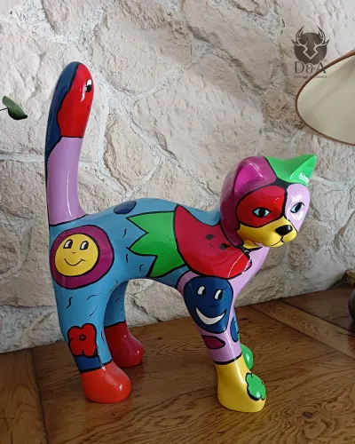 Kunstharzstatue einer Picasso-Katze zur Dekoration