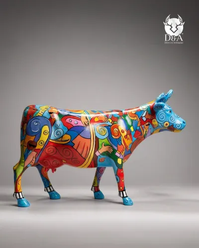 Mucca Musica sul Palco in resina – Scultura Fête de la Musique