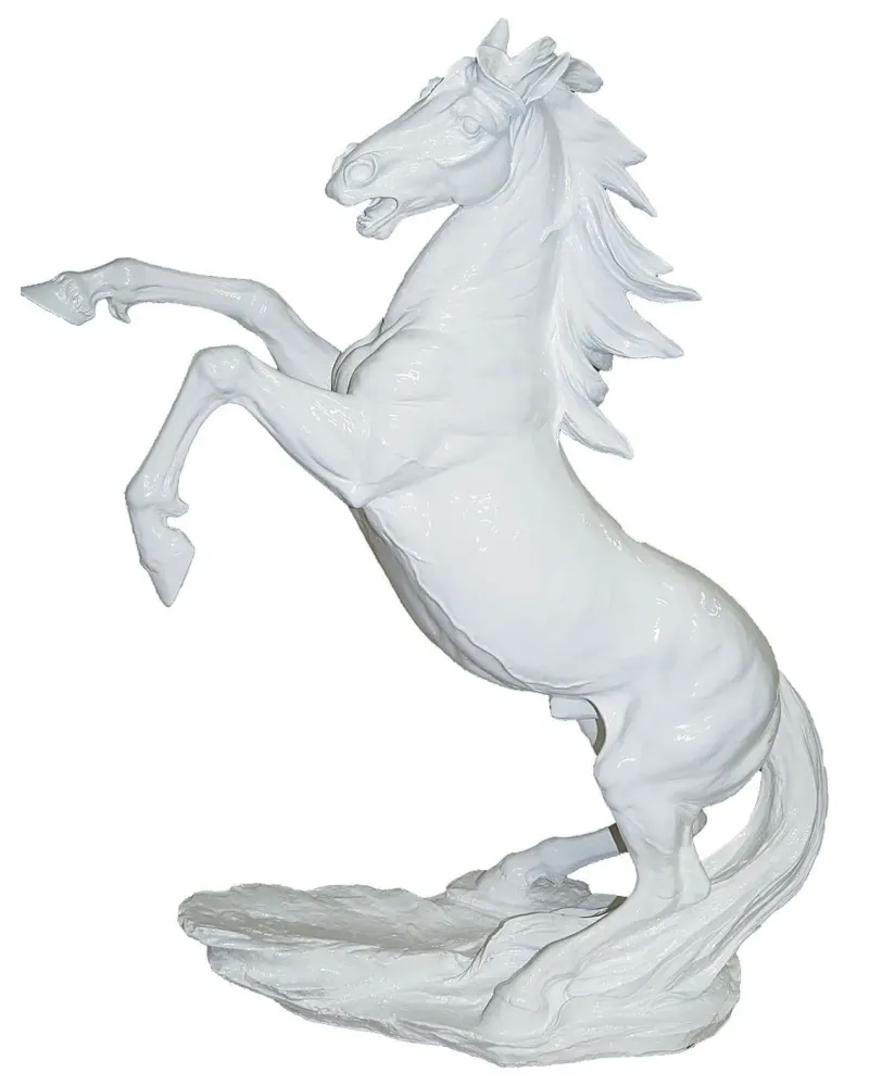 Statue du Cheval cabré à personnaliser selon vos envies Couleur Blanc (RAL  9010) - Déco et Artisanat