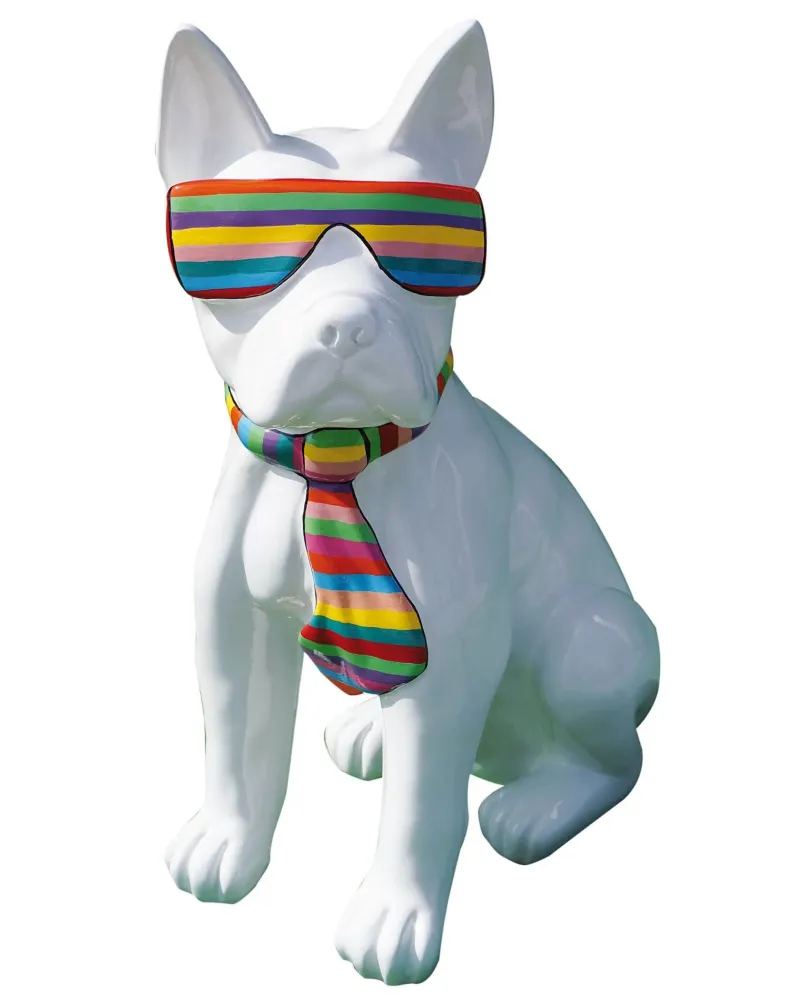 American staffordshire terrier à lunettes RAYE en résine polyester résistant au gel et à la pluie American staffordshire terrier à lunettes RAYE en résine polyester résistant au gel et à la pluie
