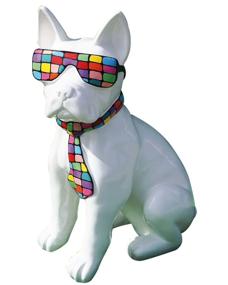 American staffordshire terrier à lunettes en résine polyester résistant au gel et à la pluie American staffordshire terrier à lunettes en résine polyester résistant au gel et à la pluie