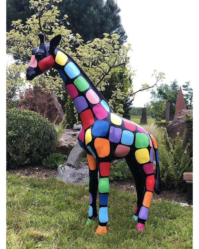 Design Toscano KY2069 Sculpture Murale Design Trophée Africain de Girafe Multicolore 42 x 19 x 59,5 cm