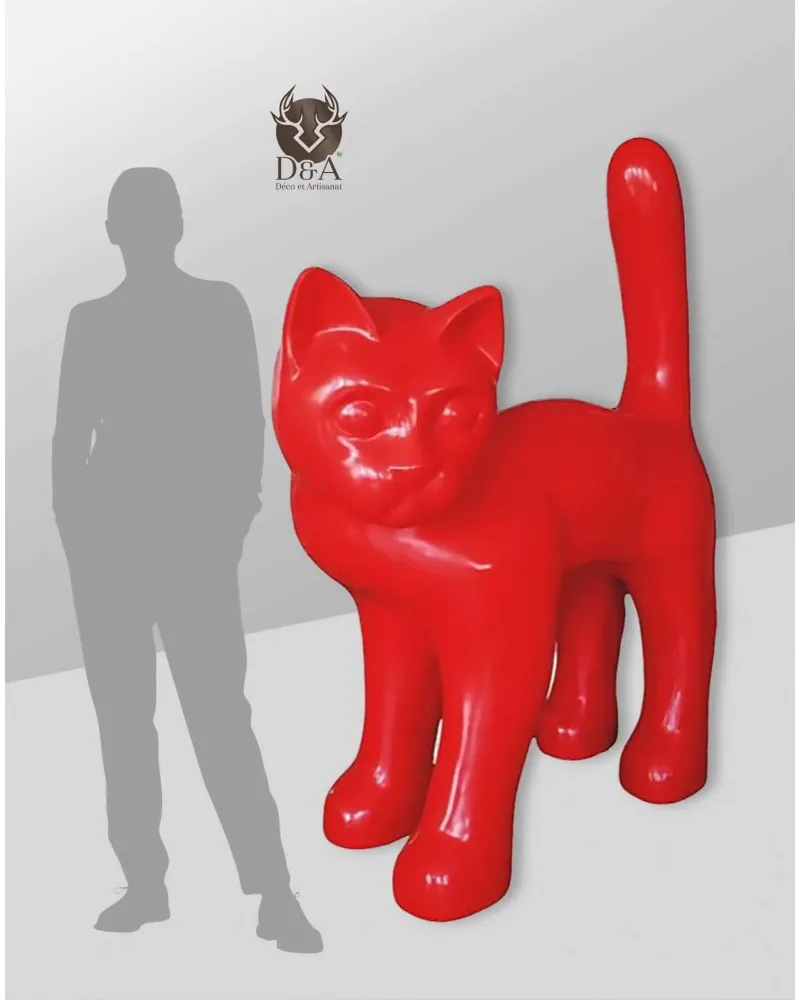 Chat géant rouge, résistant au gel, à la pluie et aux UV du soleil. Chat géant rouge, résistant au gel, à la pluie et aux UV du soleil.