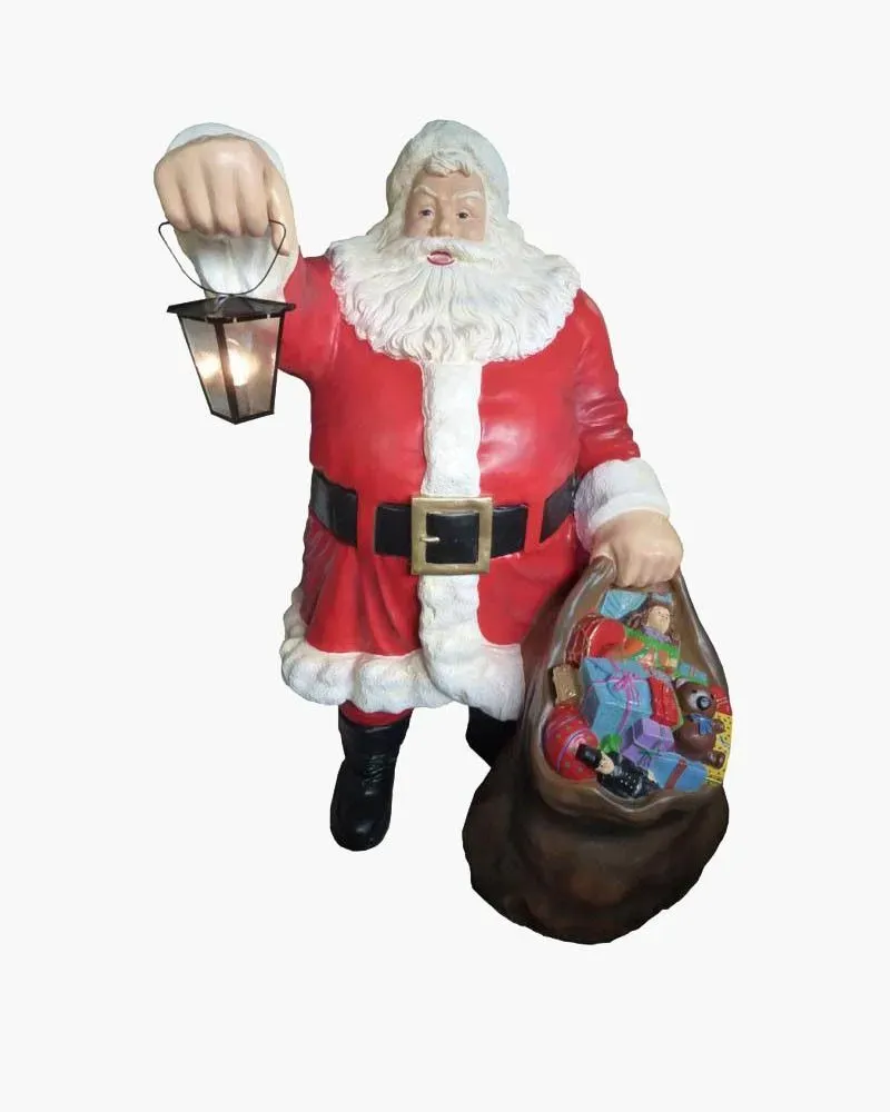 Statue en résine d'un Père Noël XXL avec un gros ventre - Déco et Artisanat Statue en résine d'un Père Noël XXL avec un gros ventre - Déco et Artisanat