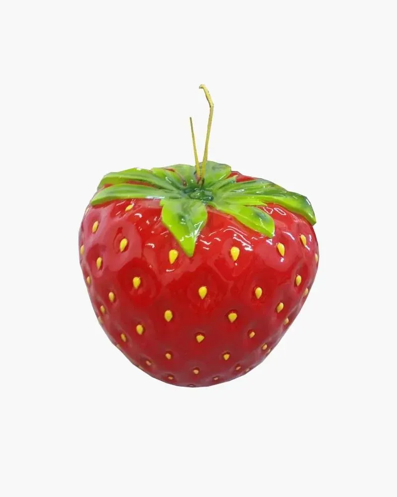 Fraise XL Réaliste en résine polyester résistant au gel, pluie et au soleil. Déco et Artisanat - 1 Fraise XL Réaliste en résine polyester résistant au gel, pluie et au soleil. Déco et Artisanat - 1