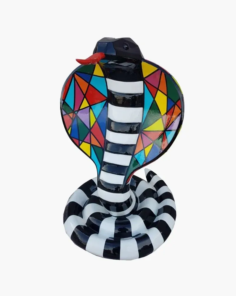 Cobra à Facettes en résine polyester résistant au gel, pluie et au soleil. Déco et Artisanat - 1 Cobra à Facettes en résine polyester résistant au gel, pluie et au soleil. Déco et Artisanat - 1