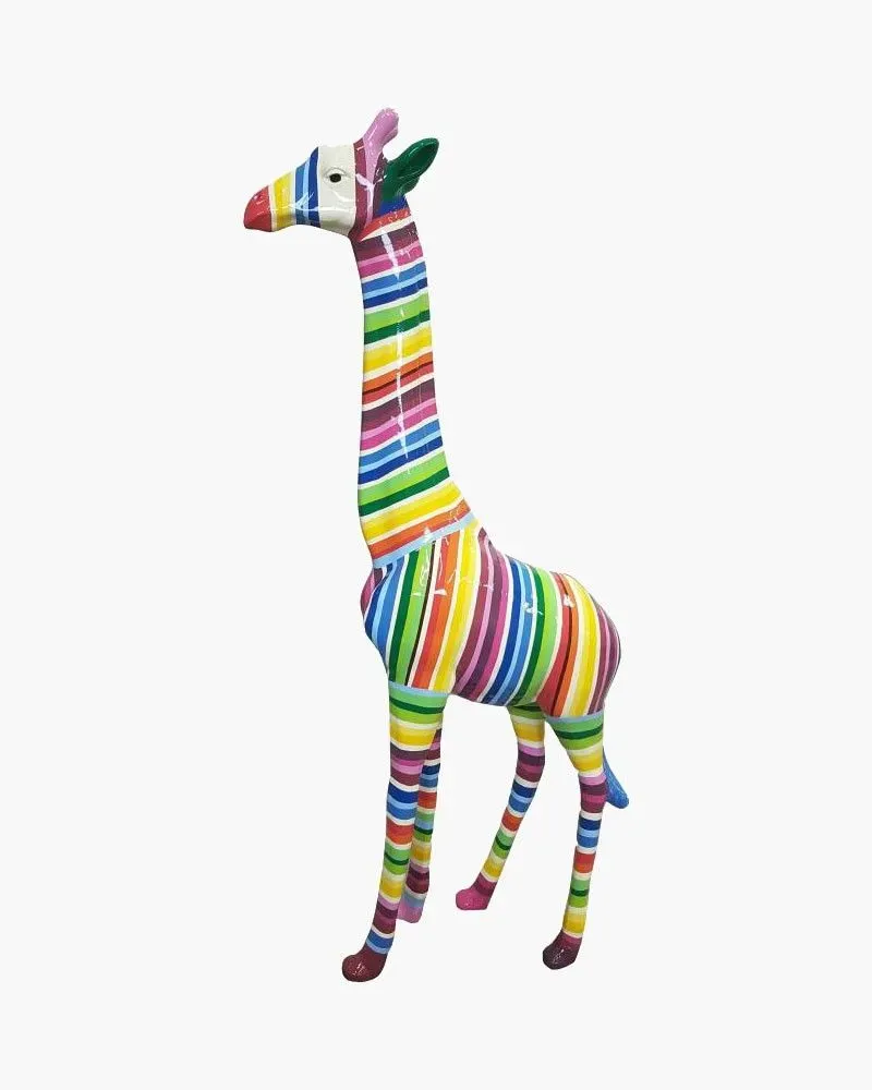 Animals | Large XL STRIPED Giraffe in fiber resin - Déco et Artisanat Animals | Large XL STRIPED Giraffe in fiber resin - Déco et Artisanat