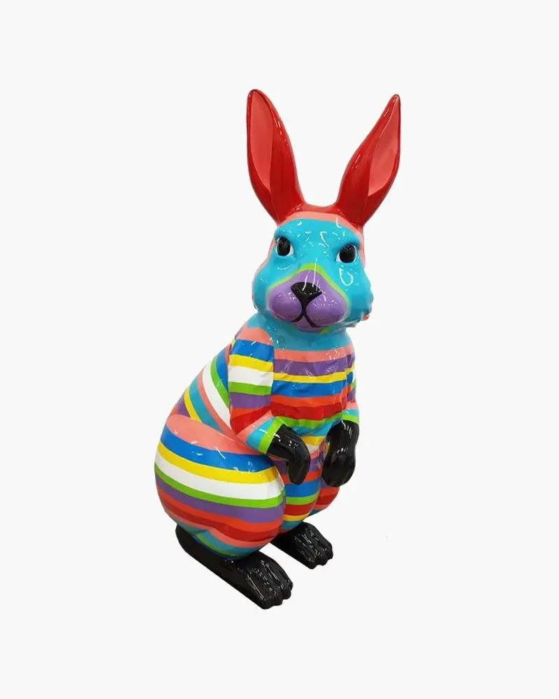 Lapin L RAYE en résine polyester résistant au gel, pluie et au soleil. Déco et Artisanat - 1 Lapin L RAYE en résine polyester résistant au gel, pluie et au soleil. Déco et Artisanat - 1