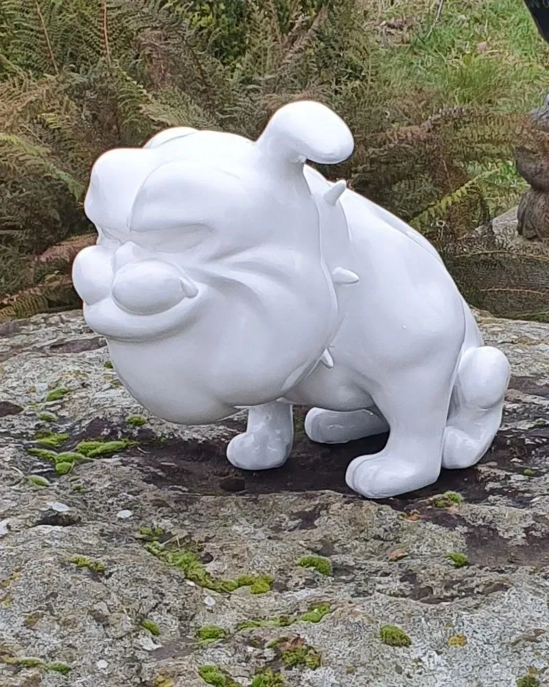 Bulldog collier en résine polyester résistant au gel, pluie et au soleil. Déco et Artisanat - 4 Bulldog collier en résine polyester résistant au gel, pluie et au soleil. Déco et Artisanat - 4