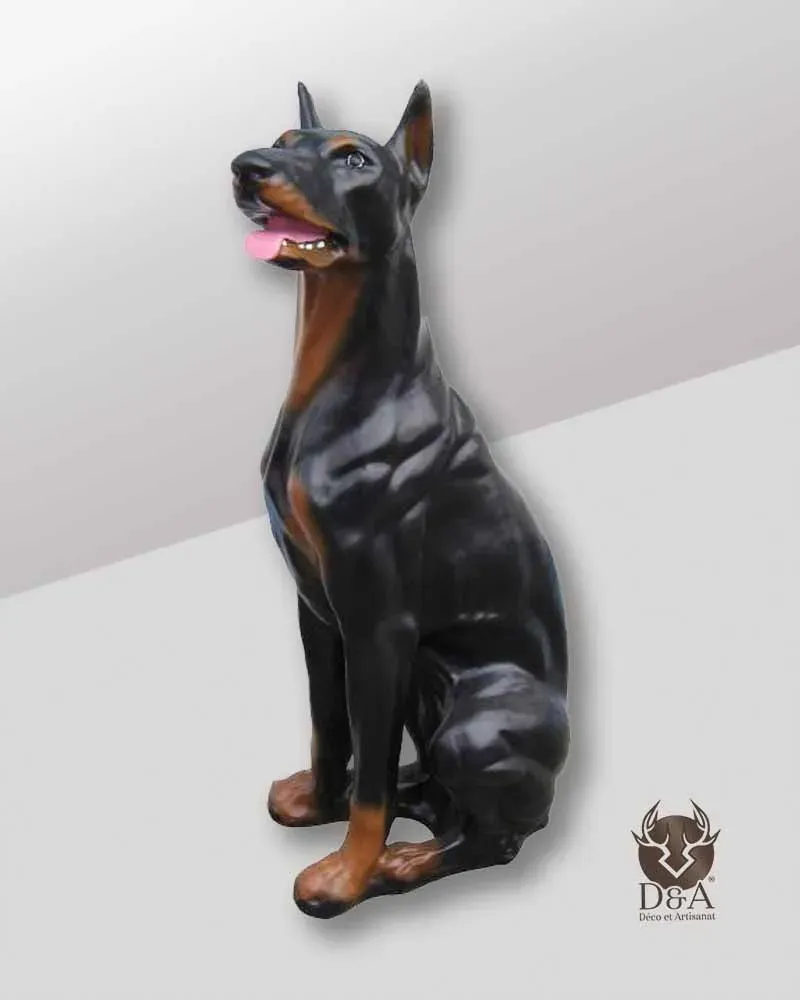 Animaux Statue d'un Doberman XL réaliste en résine Déco et Artisanat