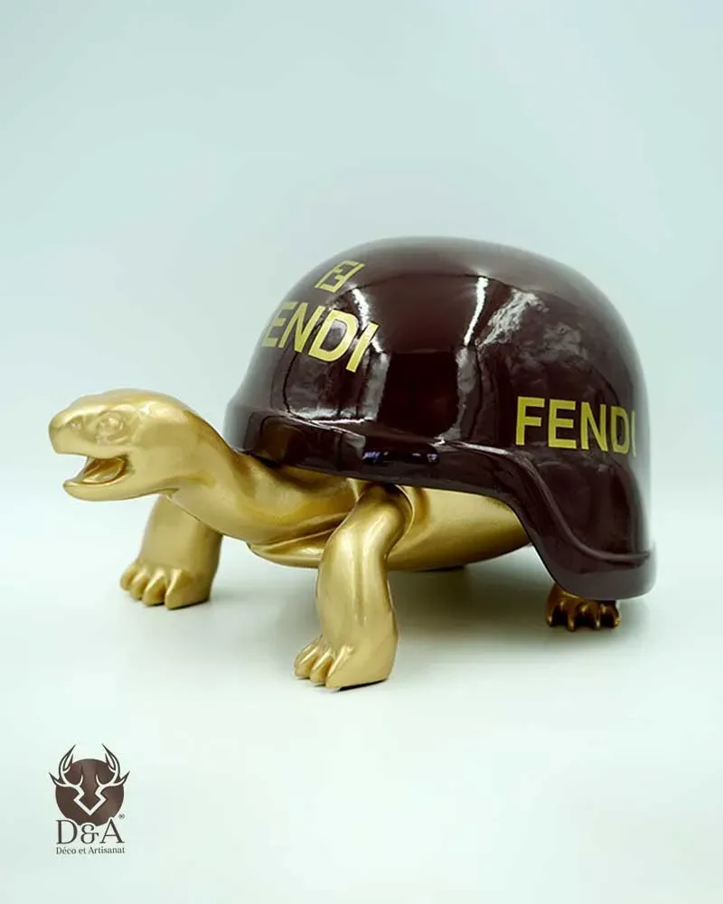 Tortue de Jardin en Résine Artisanale, Figurine de Tortue, Statue de