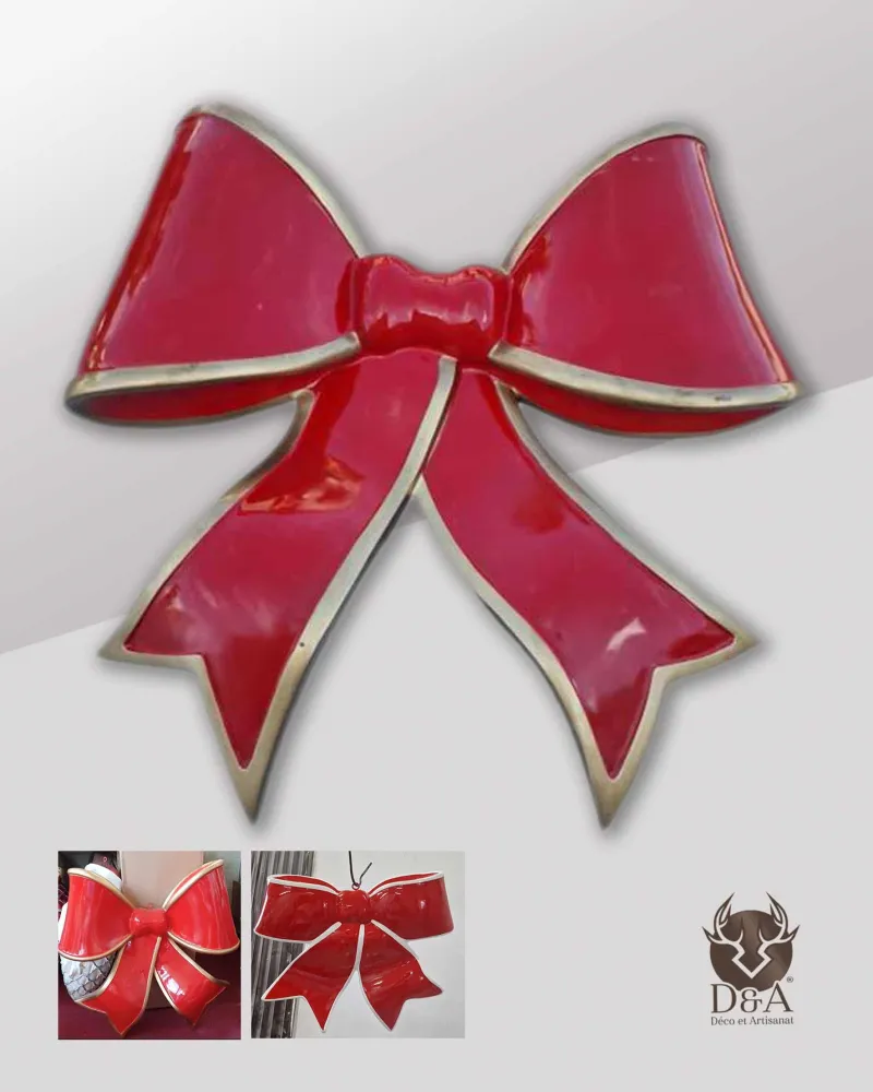 Grand Nœud De Noël, Nœud Rouge En Velours | Décorations De Fête Pour